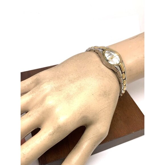 Armitron Women's Watch 75/3313TTG Silver Dial Quartz Two Tone Steel Petite 17mm - Picture 4 of 13